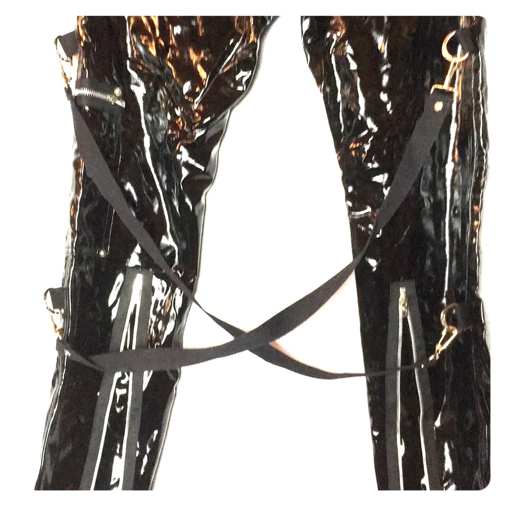 New in package Tripp NYC black vinyl bondage pants - Picture 9 of 11